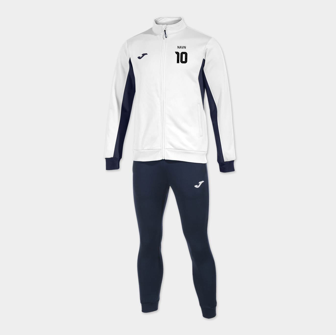 Joma Derby Hvid/Navy med navn og nummer