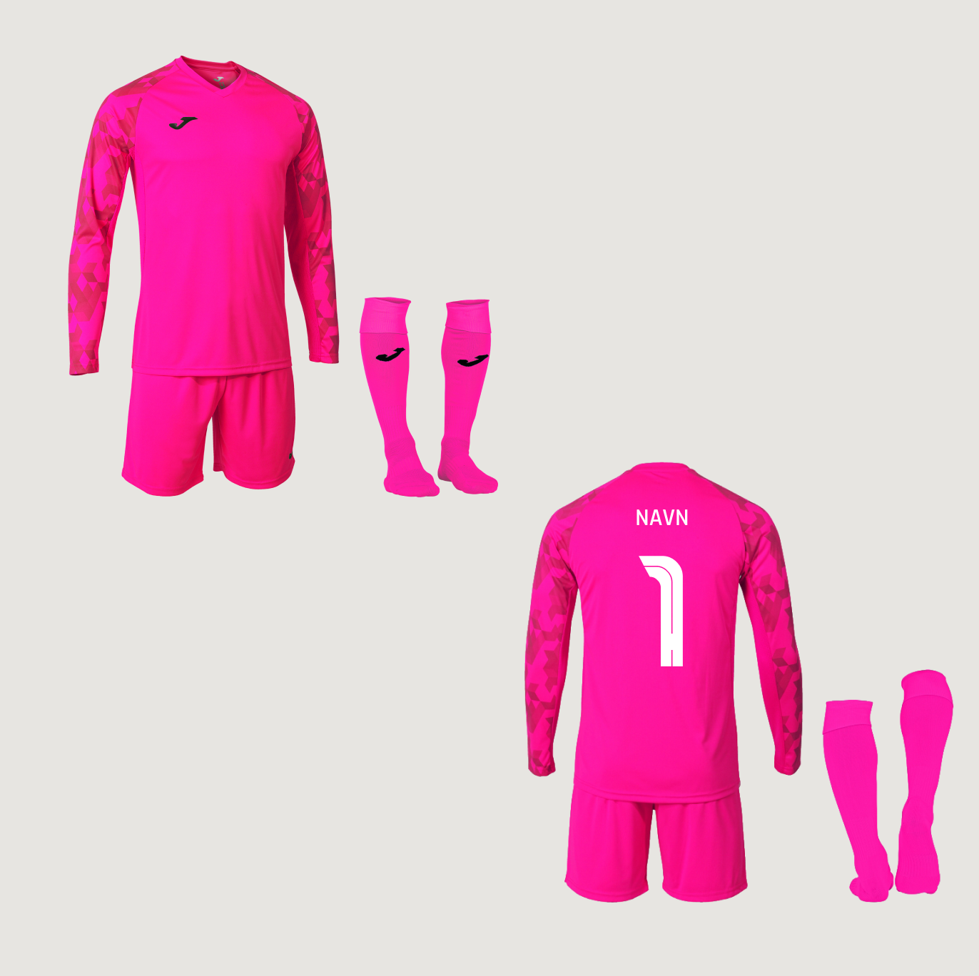 Joma Zamora X Målmandssæt i Pink med navn og nummer