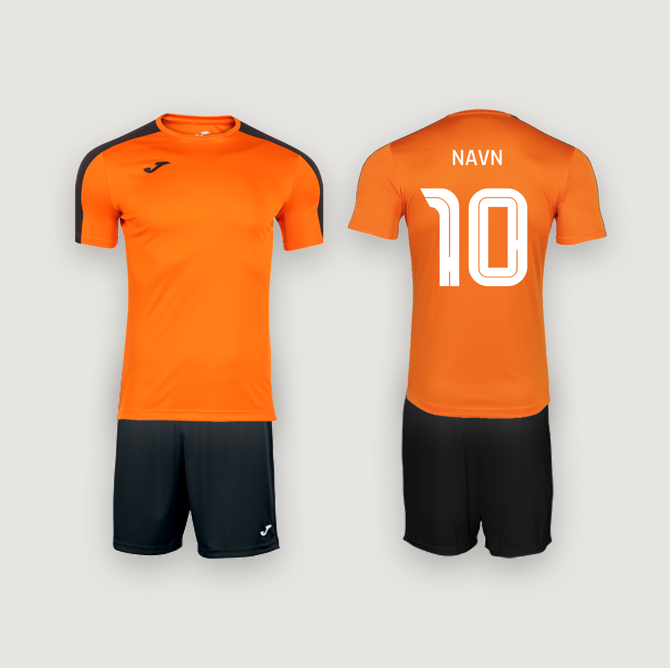 Joma Academy Orange/Sort med navn og nummer