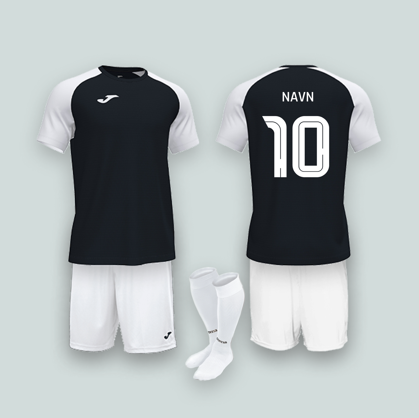 Joma Academy IV Sort/Hvid med navn og nummer + Sokker