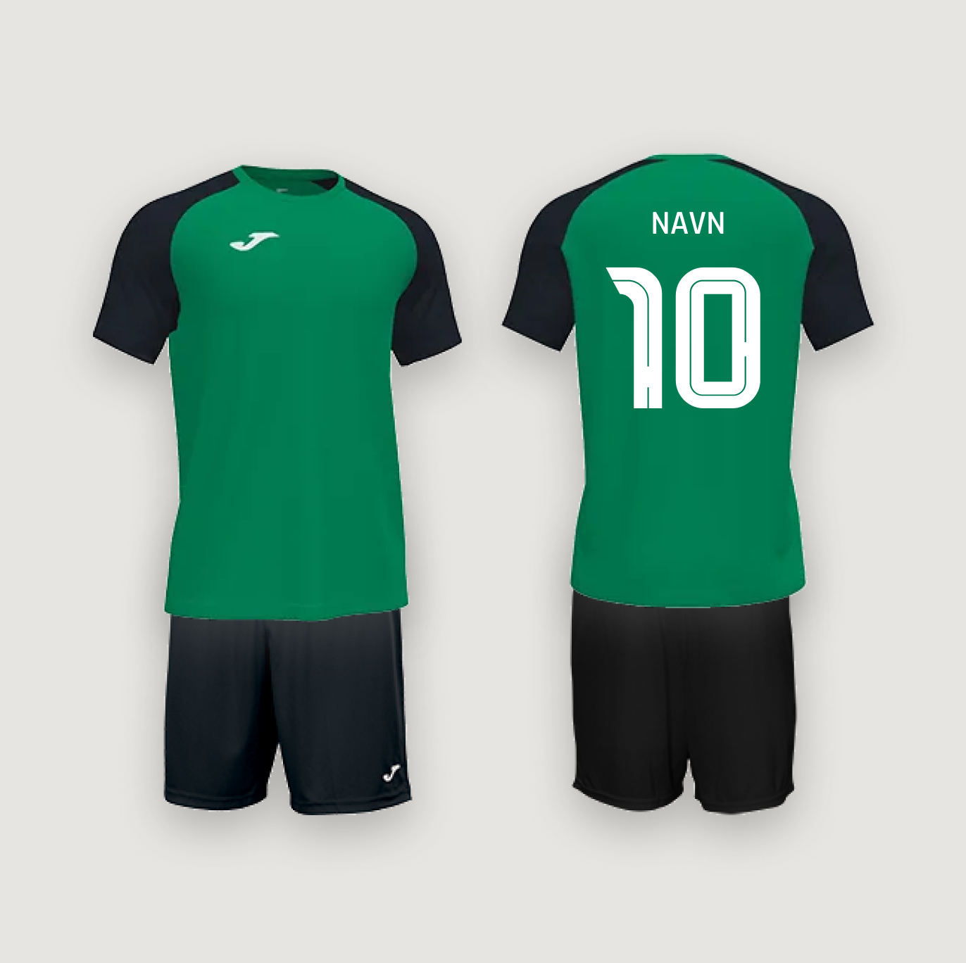 Joma Academy IV Grøn/Sort med navn og nummer