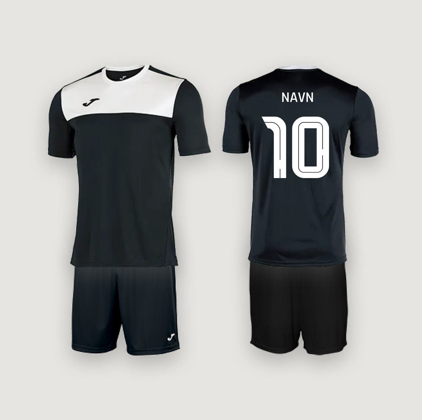 Joma Winner Hvid/Sort med navn og nummer