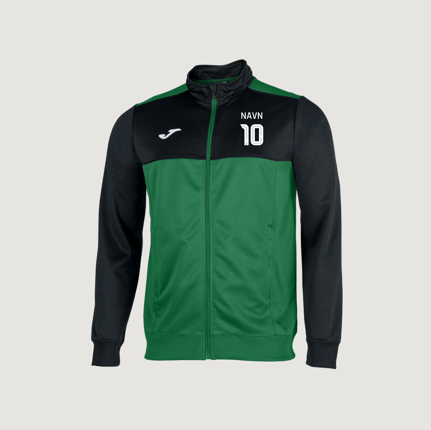 Joma Winner Træningsjakke Grøn/Sort med navn og nummer
