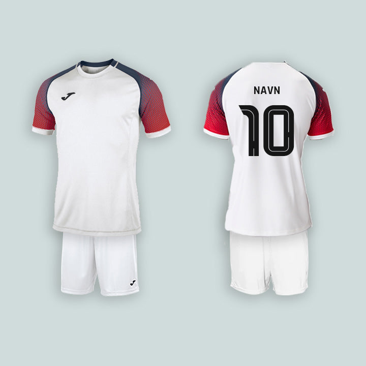 Joma Hispa Hvid/Rød/Navy med navn og nummer