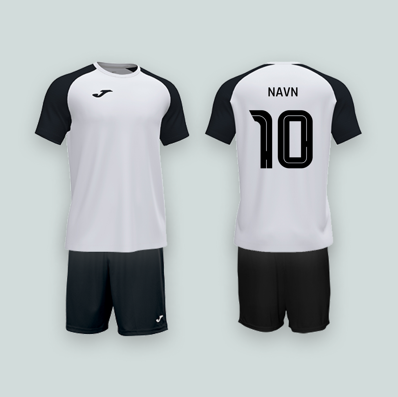 Joma Academy IV Hvid/Sort med navn og nummer