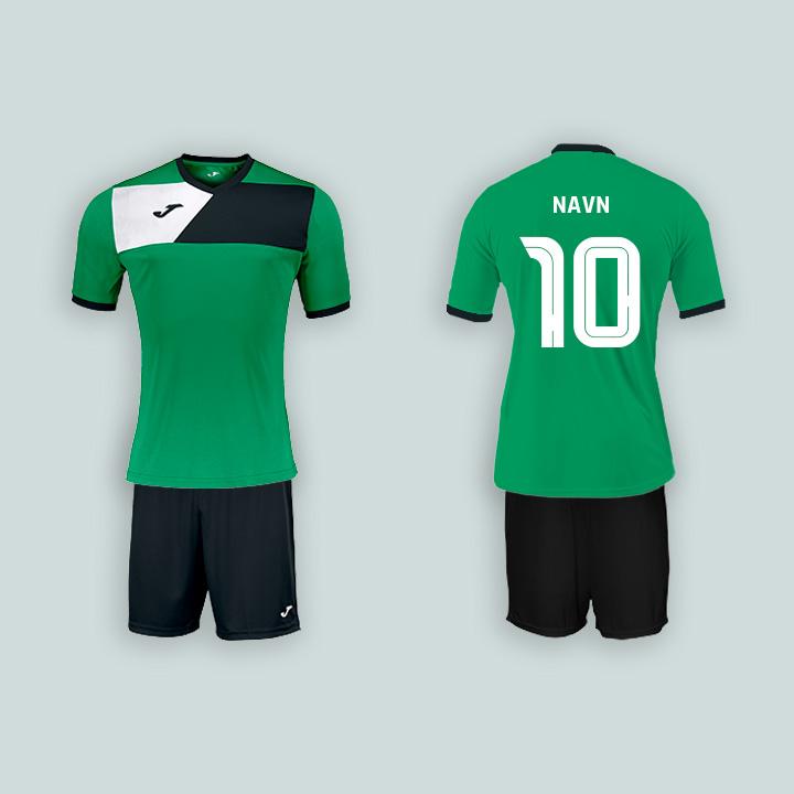 Joma Crew II Grøn/Sort med navn og nummer