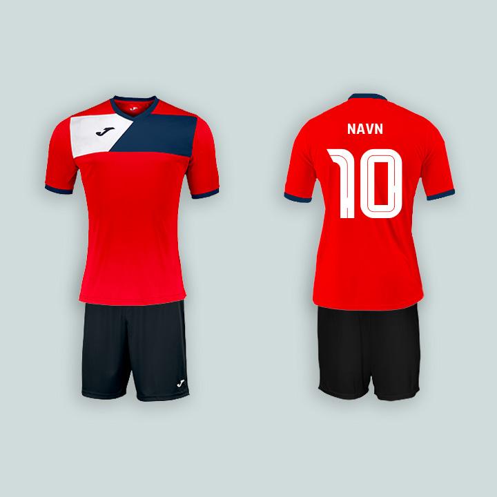 Joma Crew II Rød/Navyblå med navn og nummer