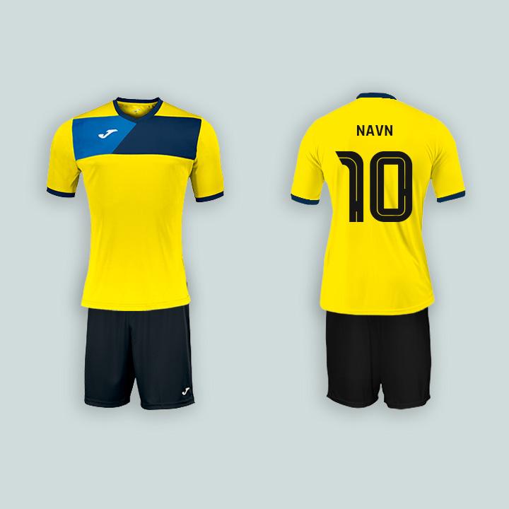 Joma Crew II Gul/Navyblå med navn og nummer