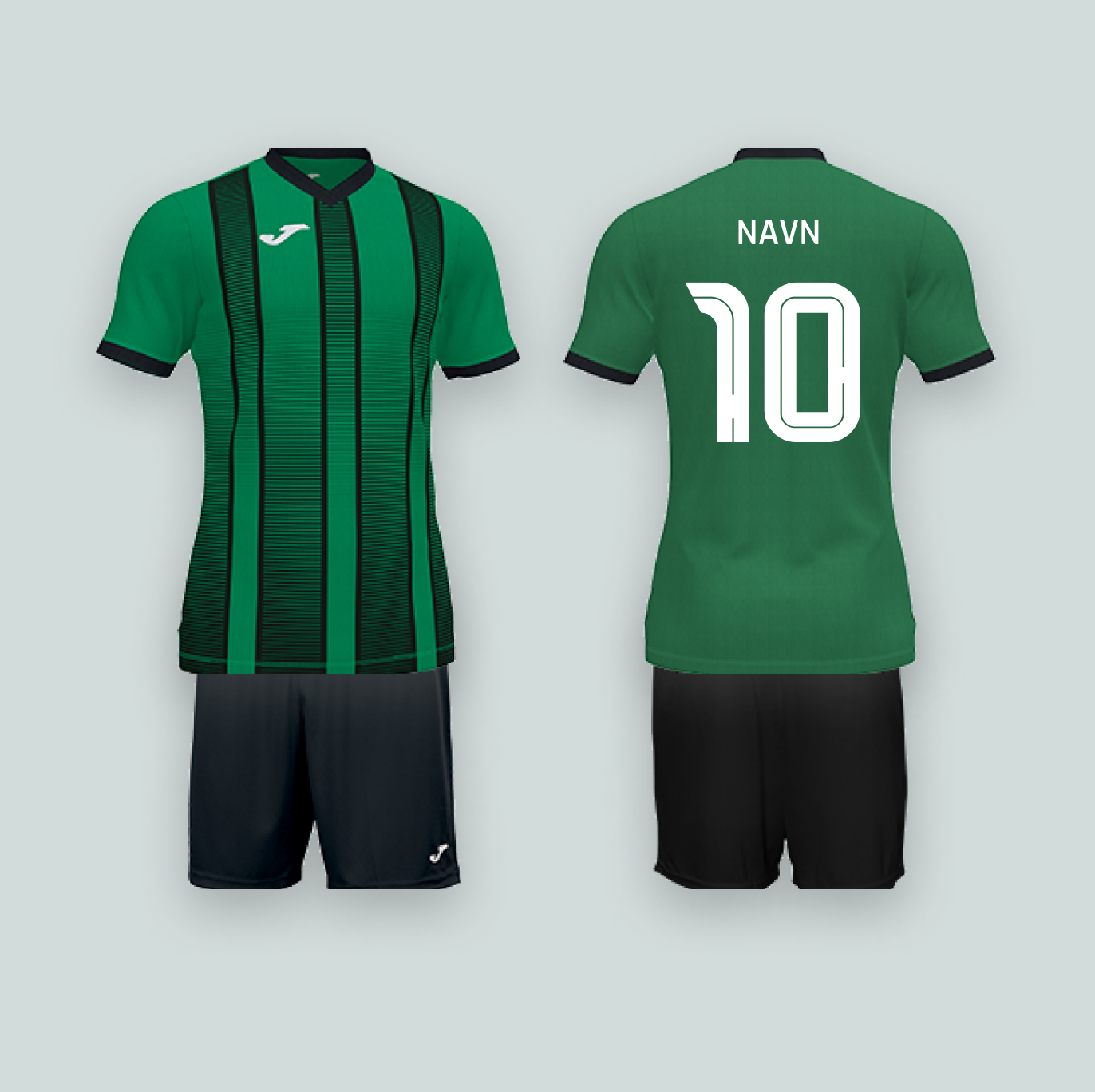 Joma Tiger II Grøn/Sort med navn og nummer