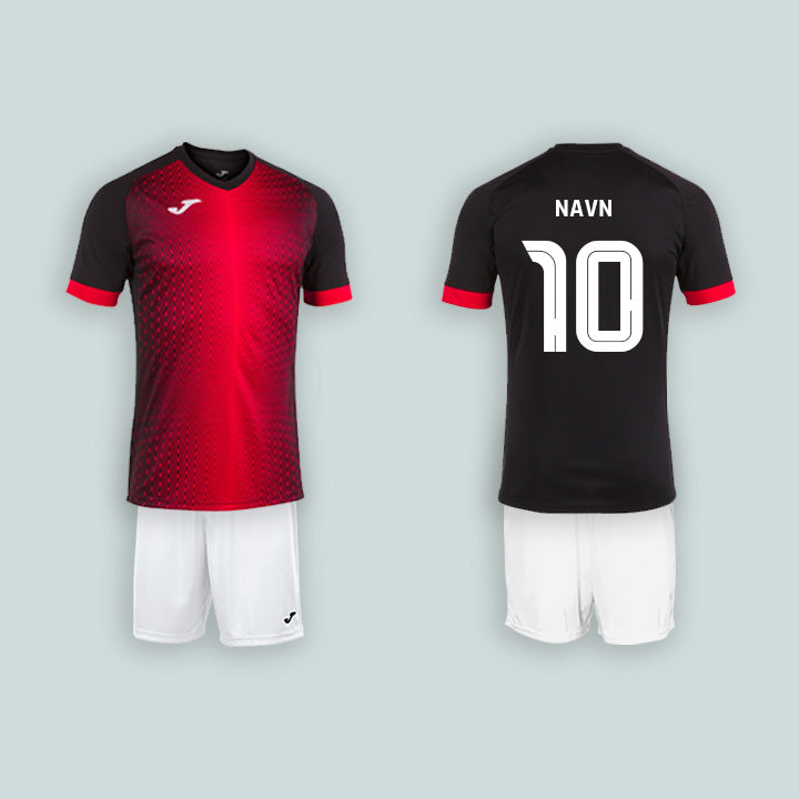Joma Supernova Sort/Rød med navn og nummer