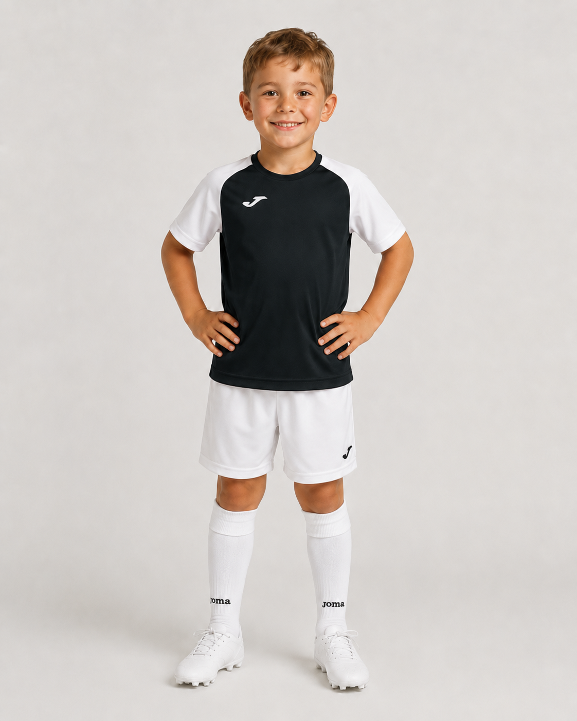 Joma Academy IV Sort/Hvid trøje med navn og nummer