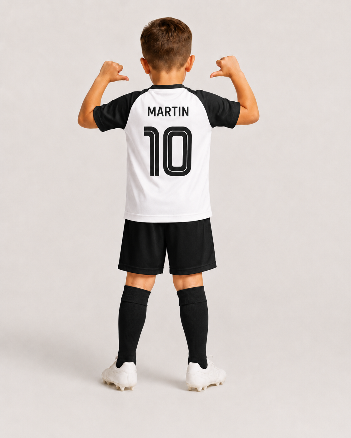 Joma Academy IV Hvid/Sort trøje med navn og nummer