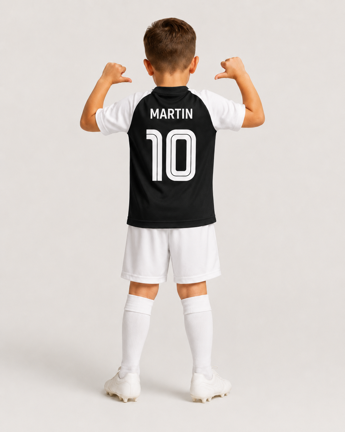Joma Academy IV Sort/Hvid trøje med navn og nummer