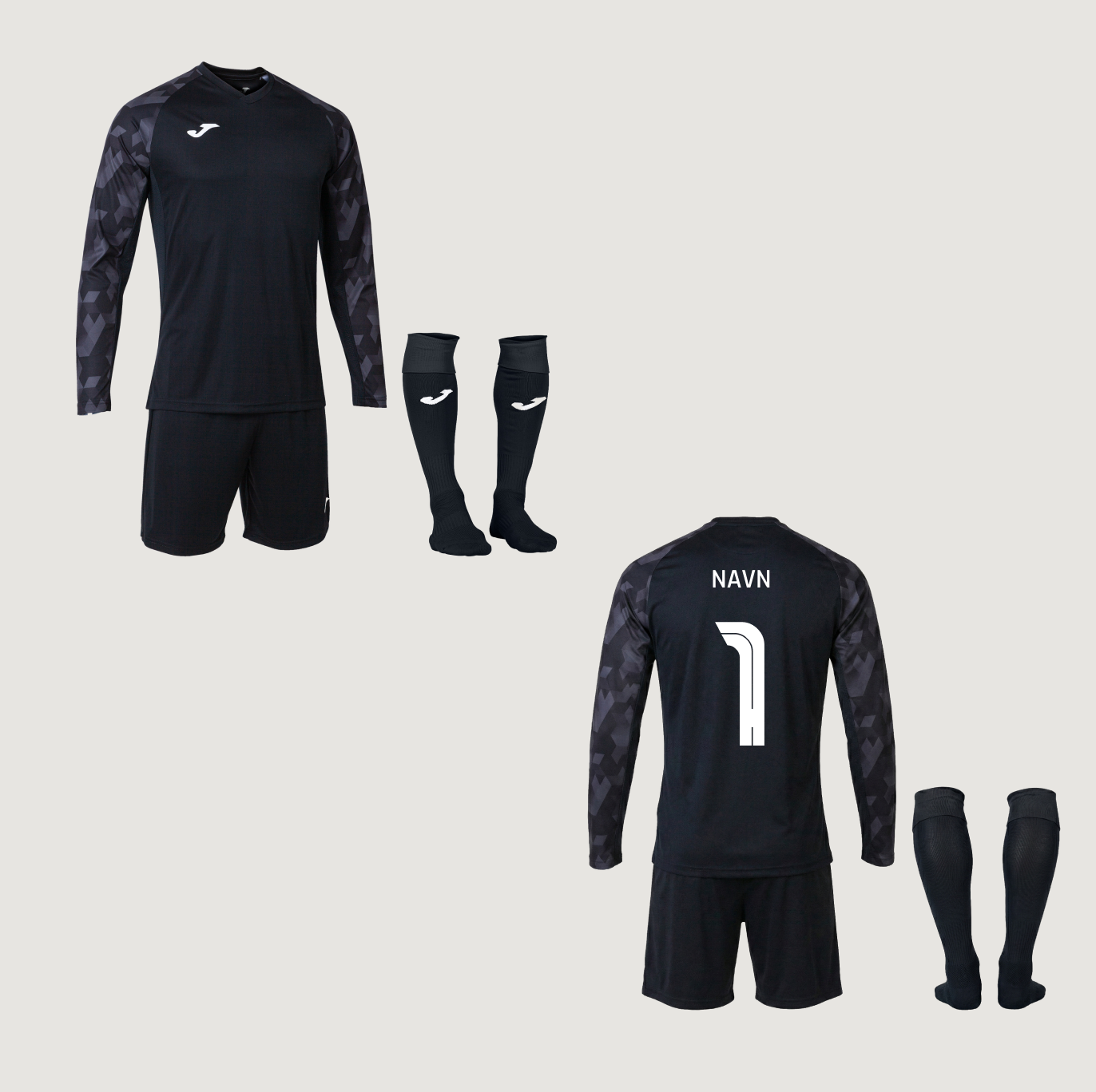Joma Zamora VII Målmandssæt i sort med navn og nummer