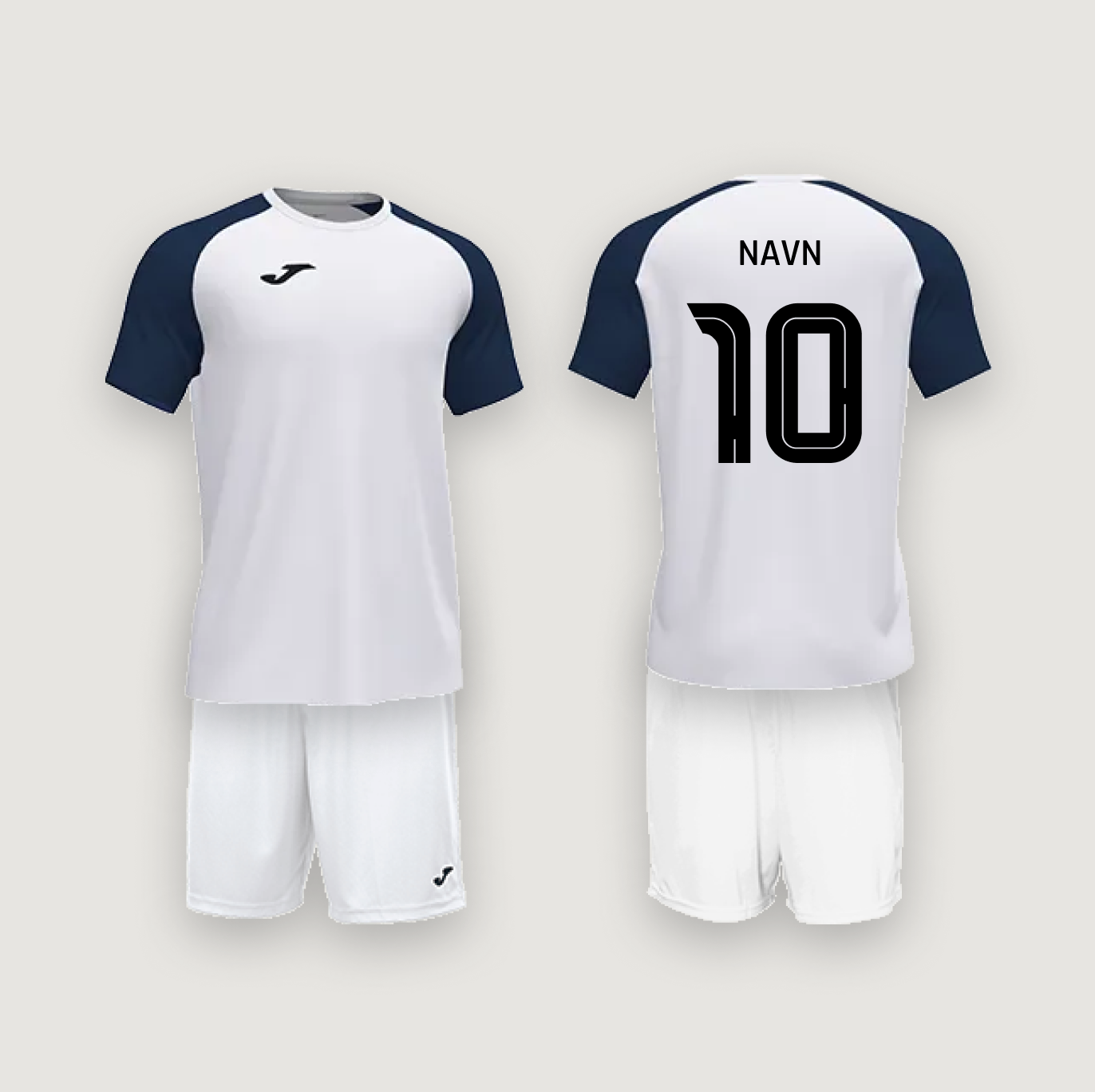 Joma Academy IV Hvid/Navy med navn og nummer