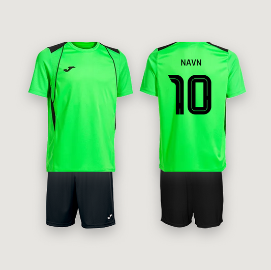 Joma Championship VII FluorGrøn/Sort med navn og nummer