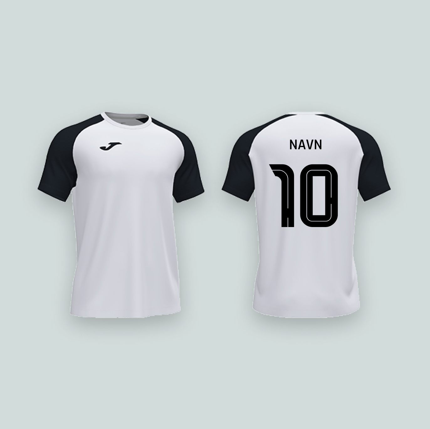 Joma Academy IV Hvid/Sort trøje med navn og nummer